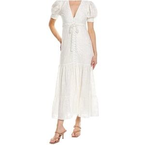 Gorgeous Alice + Olivia Stori Embroidered Eyelet Open Back Maxi Dress